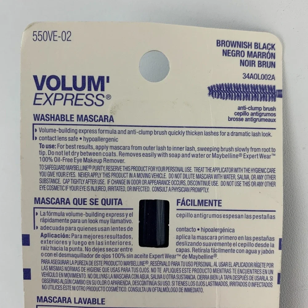 Maybelline Volum' Express Mascara Volume Building 202 Brownish Black NOS